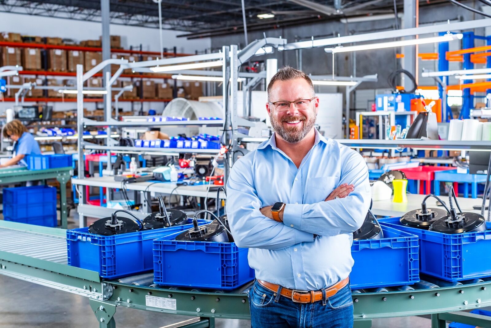 Brad Hunstable, CEO, on the Linear Labs production floor